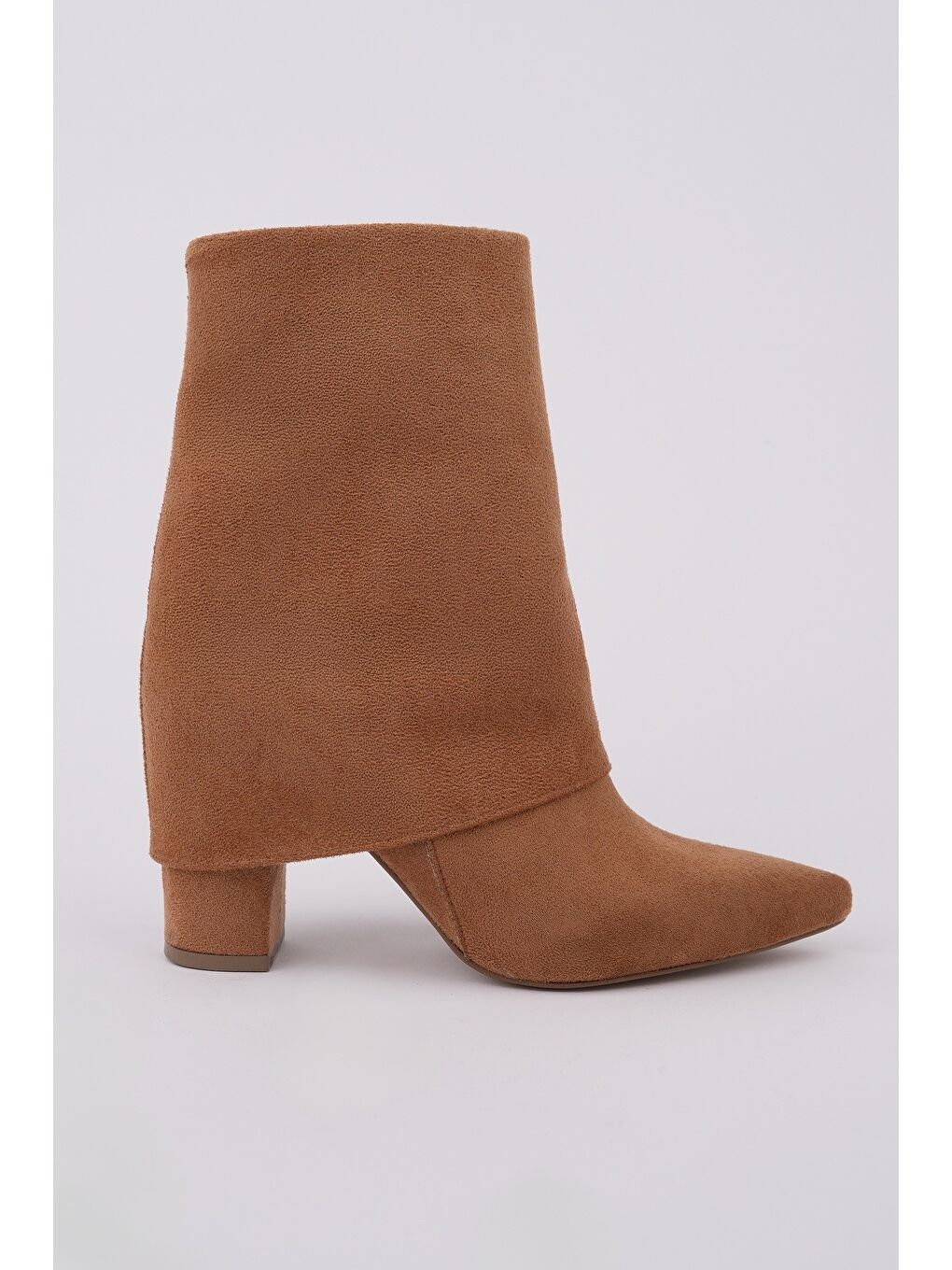Kahverengi İMPERA Sivri Burun Kalın Topuklu Fermuarlı Kadın Bot