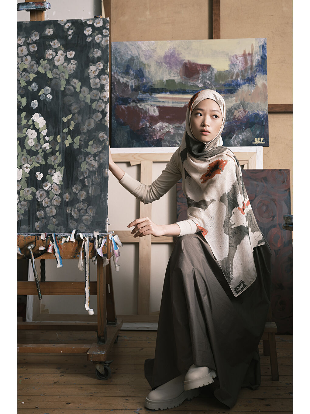 Modal Brush Şal Bucket Haki-4