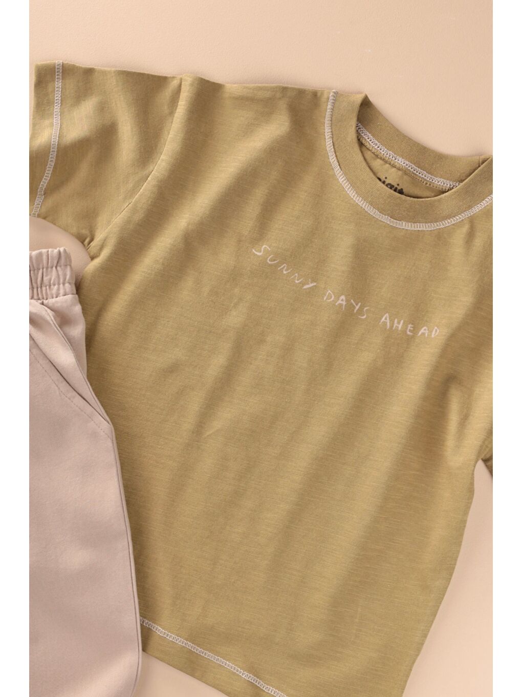 Yeşil Pantolonlu T-Shirt Takım 2-10 Yaş Olive-1