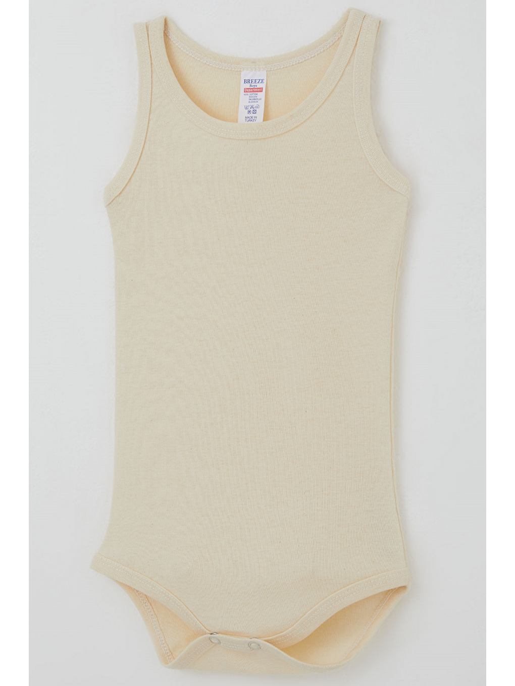 Ekru Erkek Çocuk Çıtçıtlı Atlet Zıbın Body Basic Krem (1-3 Yaş)-2