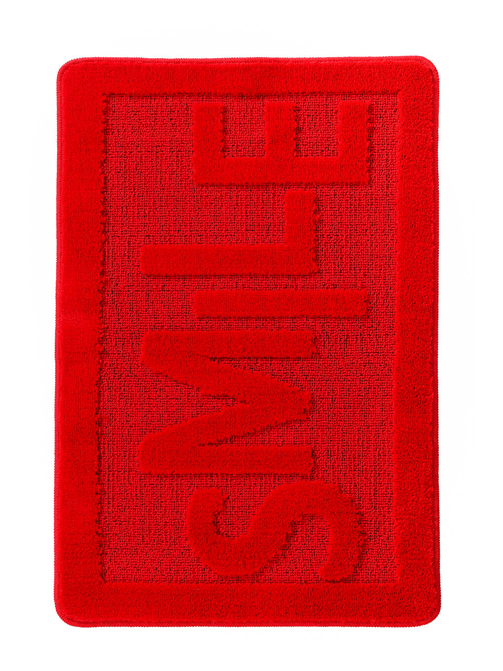 Doğal Kaymaz Taban Banyo Paspas Uzun Ömürlü Yumuşak Su Emici Yazılı Smile-Kırmızı-2