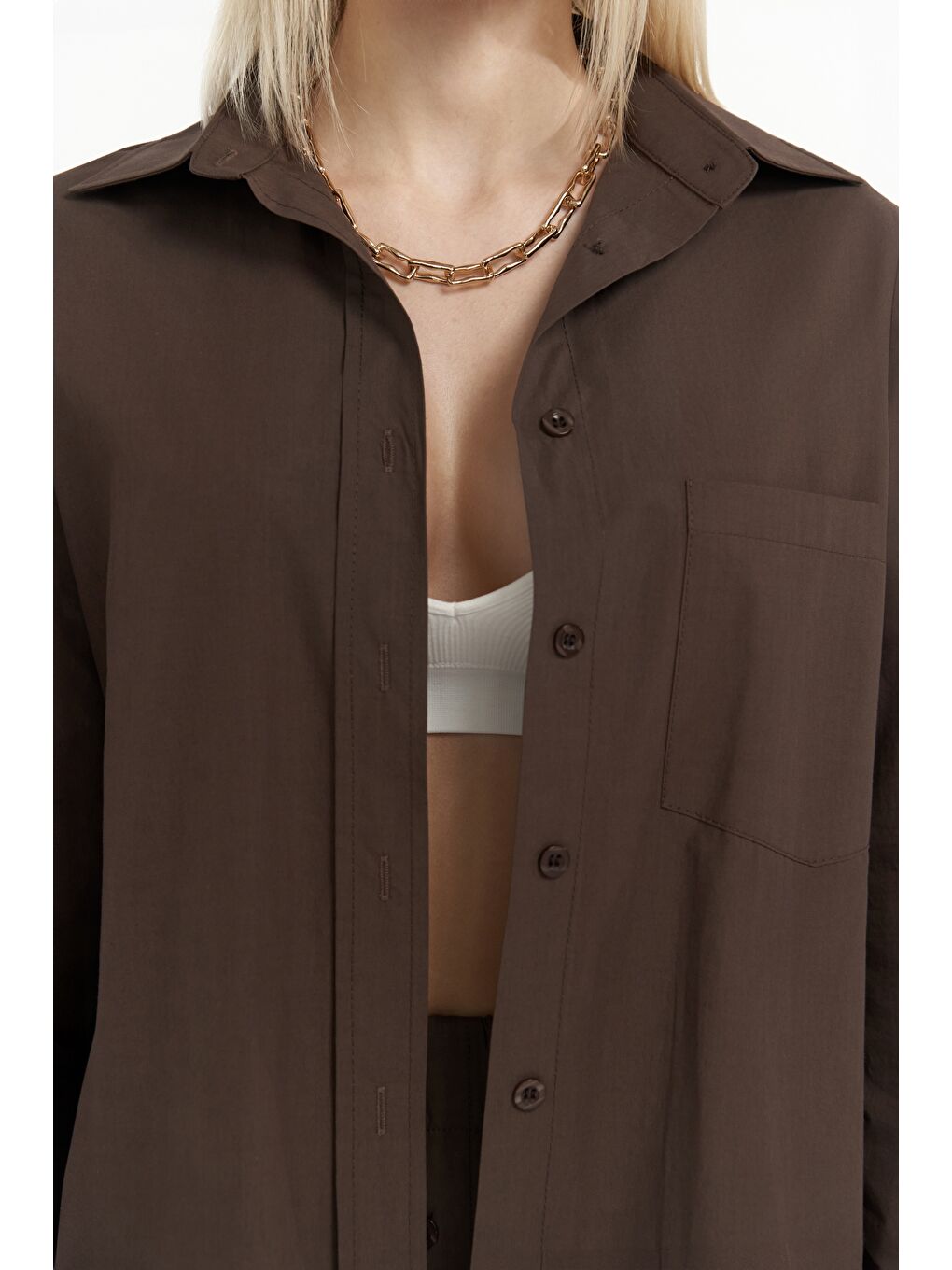 Kahverengi Mirabella Kahve Gömlek Pantolon Takım-4