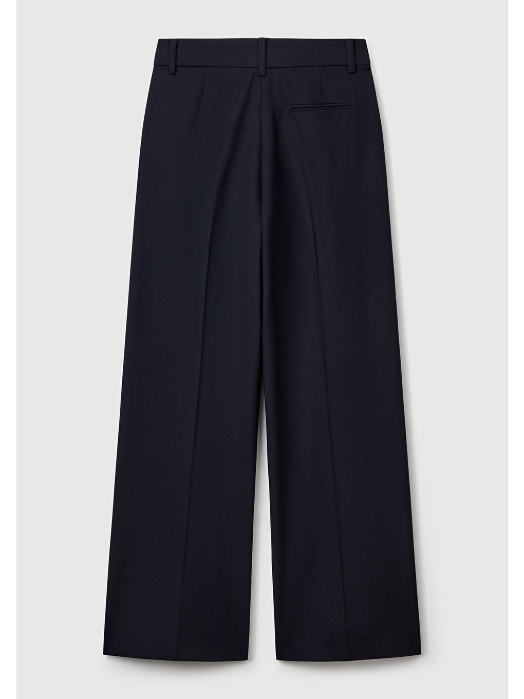 Kadın Lacivert Streç Kumaşlı Yüksek Bel Wide Leg Pantolon-3