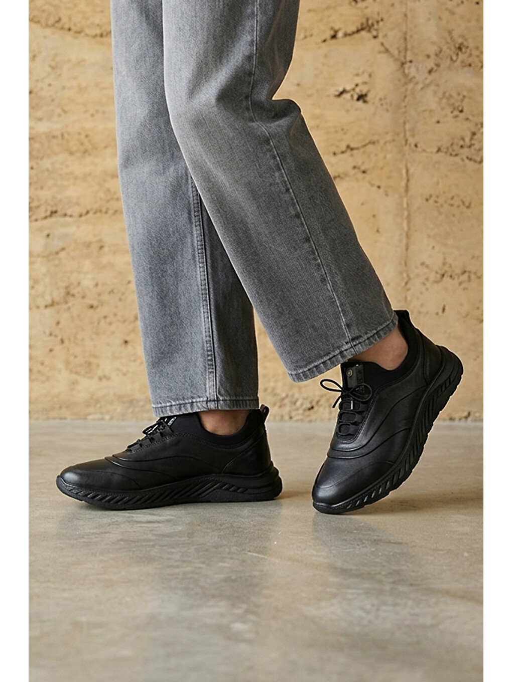 Erkek Hakiki Deri Sneaker 1631037z24101 Siyah-1