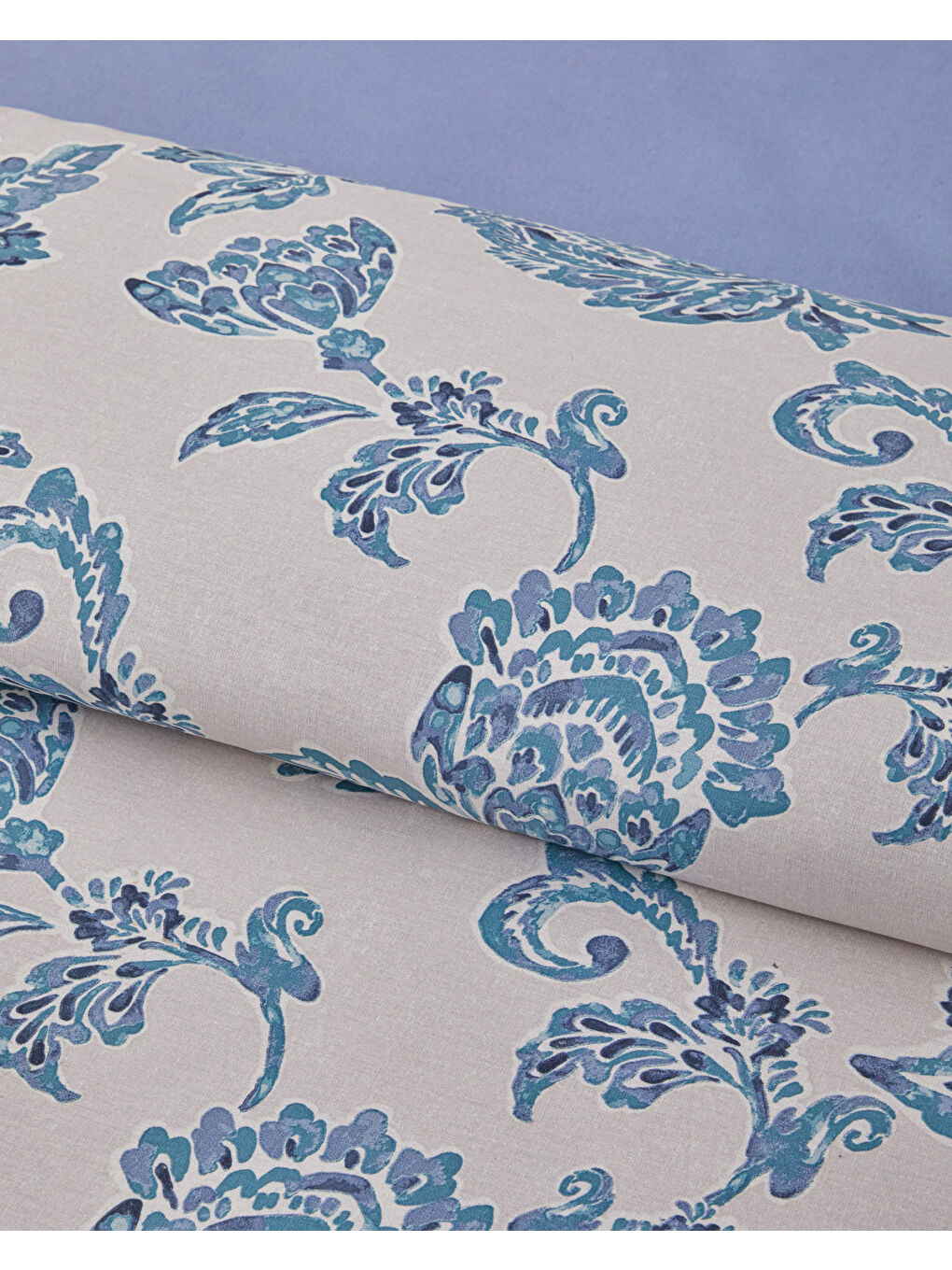 Curioleaf Pamuk Tek Kişilik Nevresim Takımı 160x220 cm Mavi - Bej-2