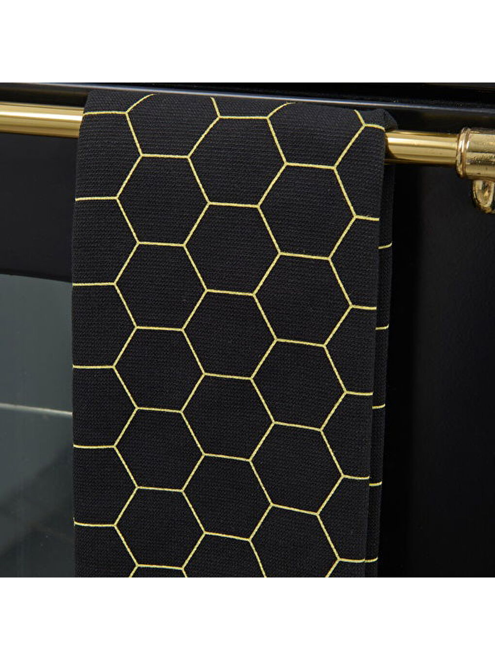 Soft Hexagon Mutfak Havlusu - Siyah - 40x66 cm-2