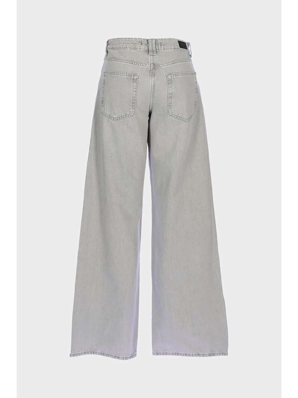 Weslie Gri Yüksek Bel Patı Fermuarlı Wideleg Jean Pantolon C 4871-005-1