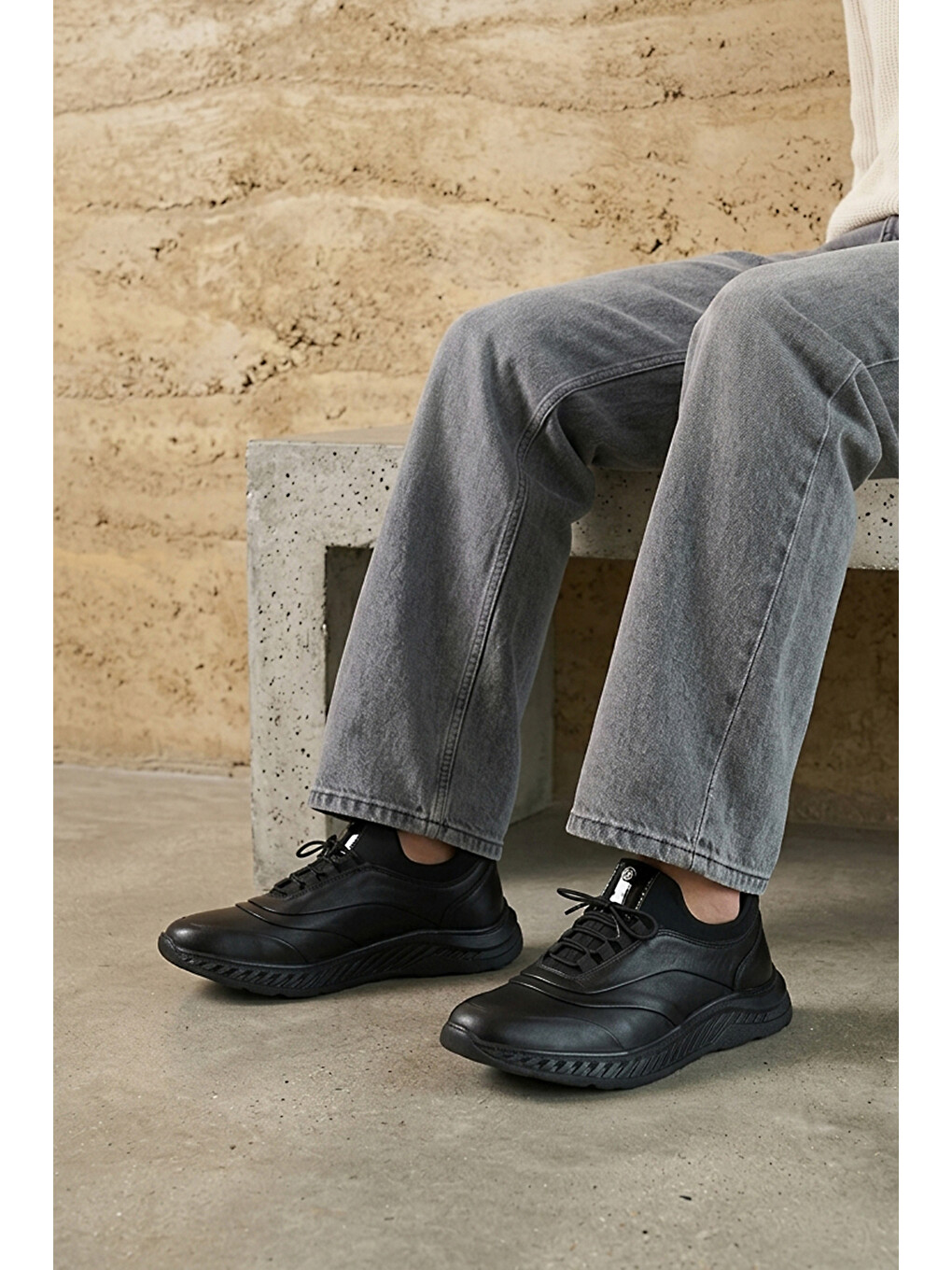 Erkek Hakiki Deri Sneaker 1631037z24101 Siyah-2