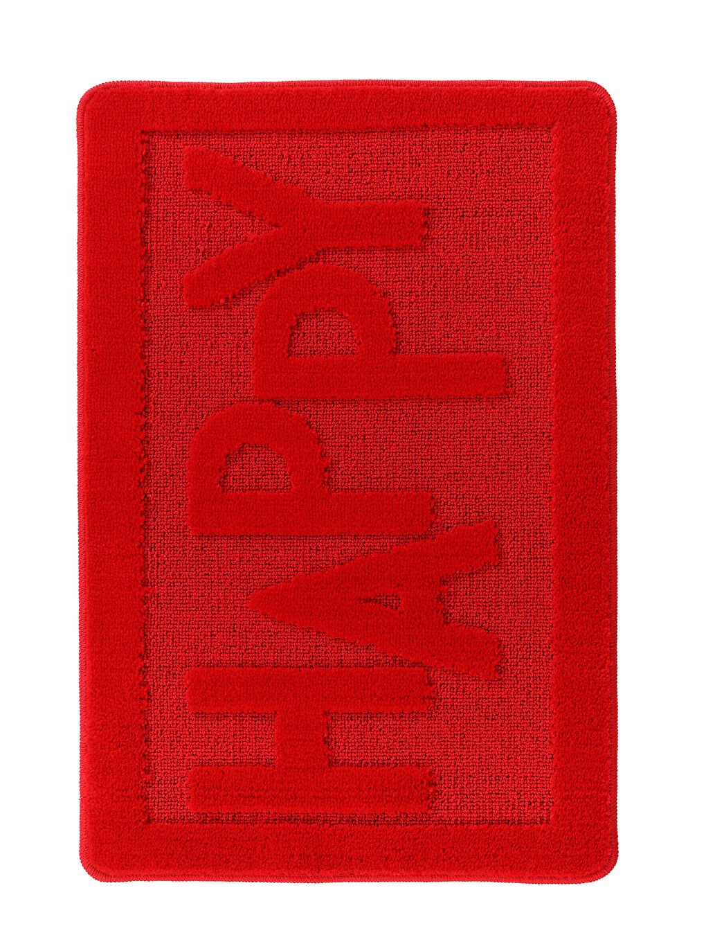 Doğal Kaymaz Taban Banyo Paspas Uzun Ömürlü Yumuşak Su Emici Yazılı Paspas Happy-Kırmızı-4