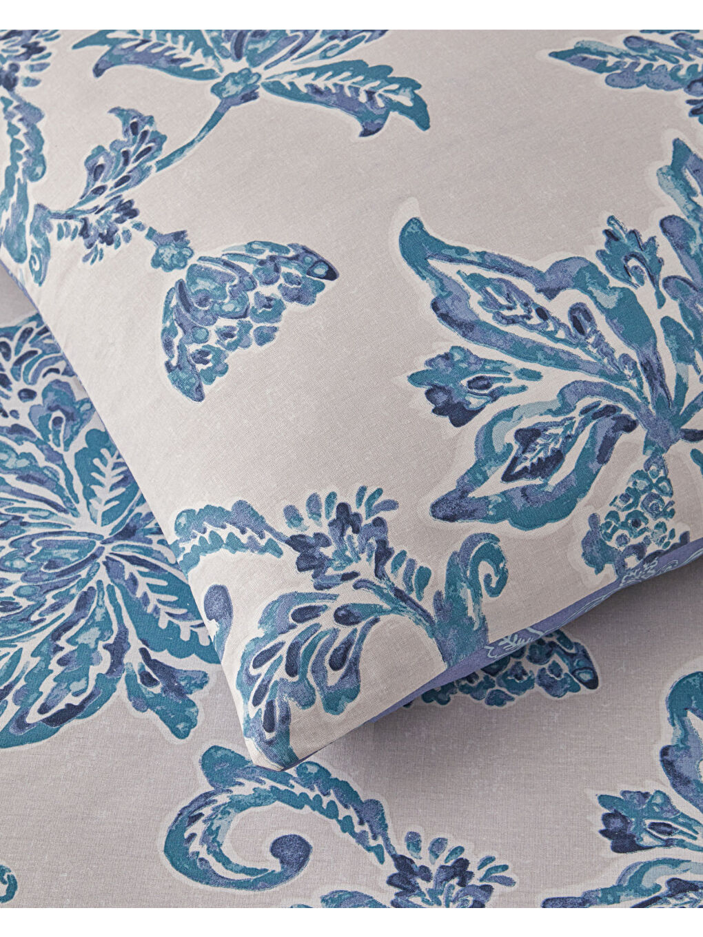 Curioleaf Pamuk Tek Kişilik Nevresim Takımı 160x220 cm Mavi - Bej-3