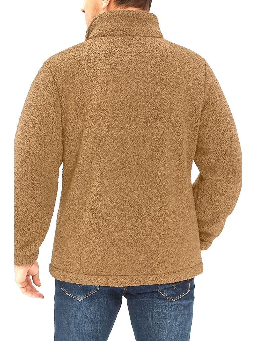 Bej Oversize Pelüş Sweatshirt Erkek Polar Sweatshirt Erkek Sweatshirt OVERSIZE-PELUSS-1