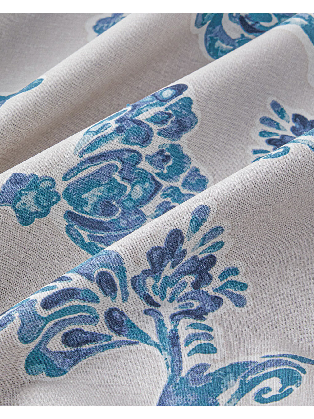 Curioleaf Pamuk Tek Kişilik Nevresim Takımı 160x220 cm Mavi - Bej-4