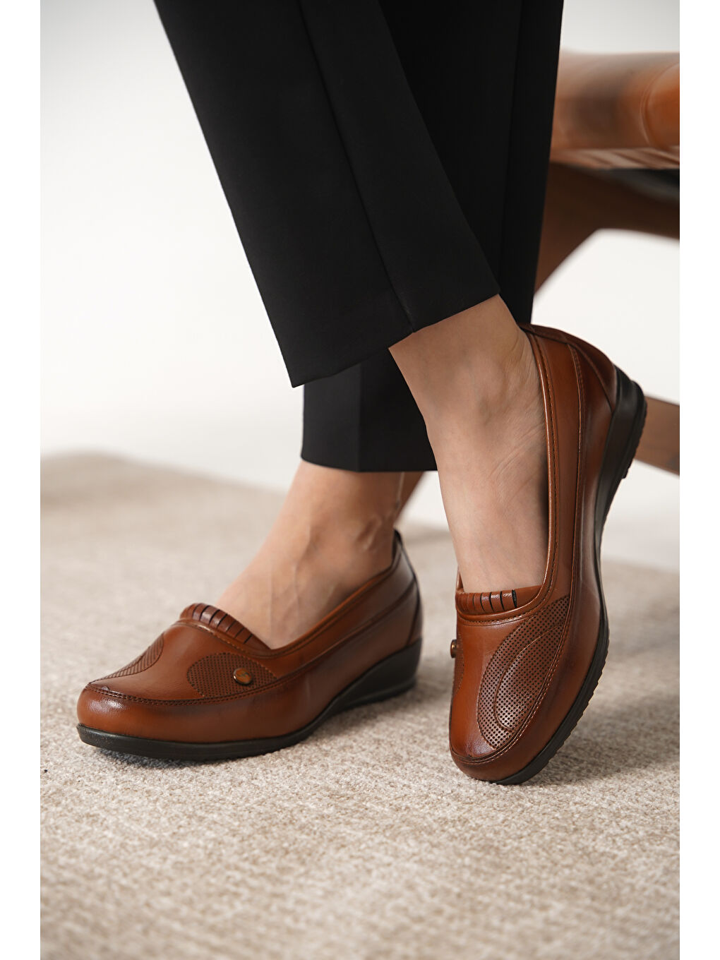 Kahverengi D042 Günlük Ortopedik Kadın Ayakkabı-3