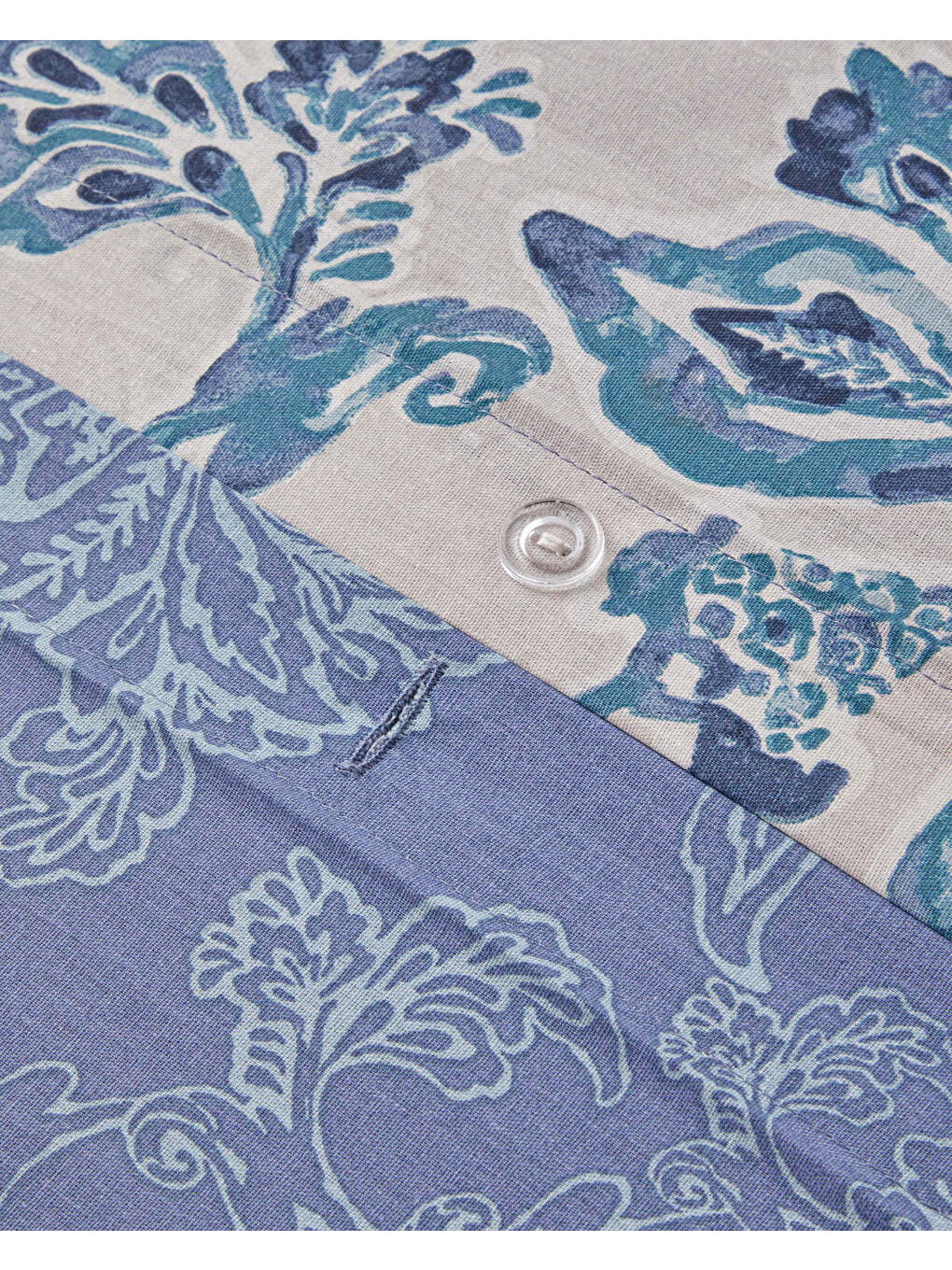 Curioleaf Pamuk Tek Kişilik Nevresim Takımı 160x220 cm Mavi - Bej-5