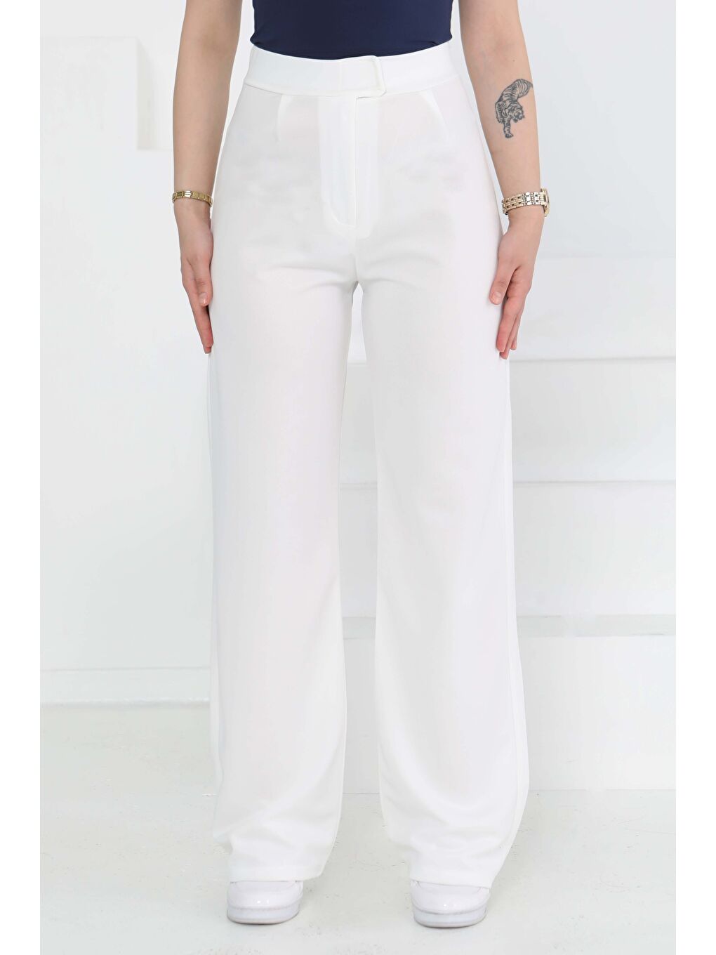 Palazzo Pantolon Beyaz - 27077-1