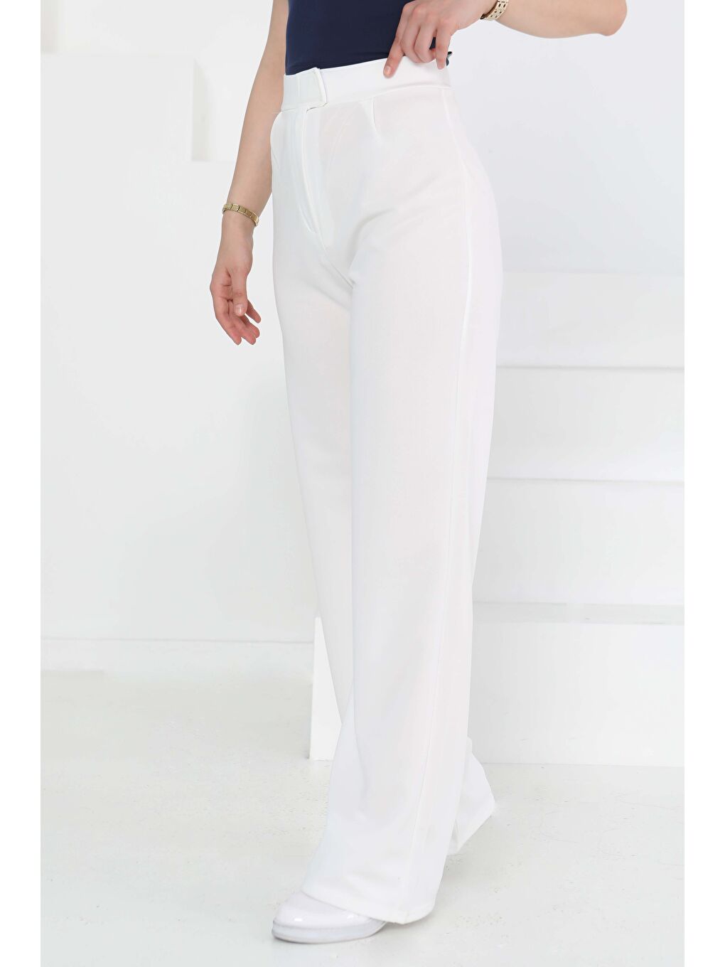 Palazzo Pantolon Beyaz - 27077-2