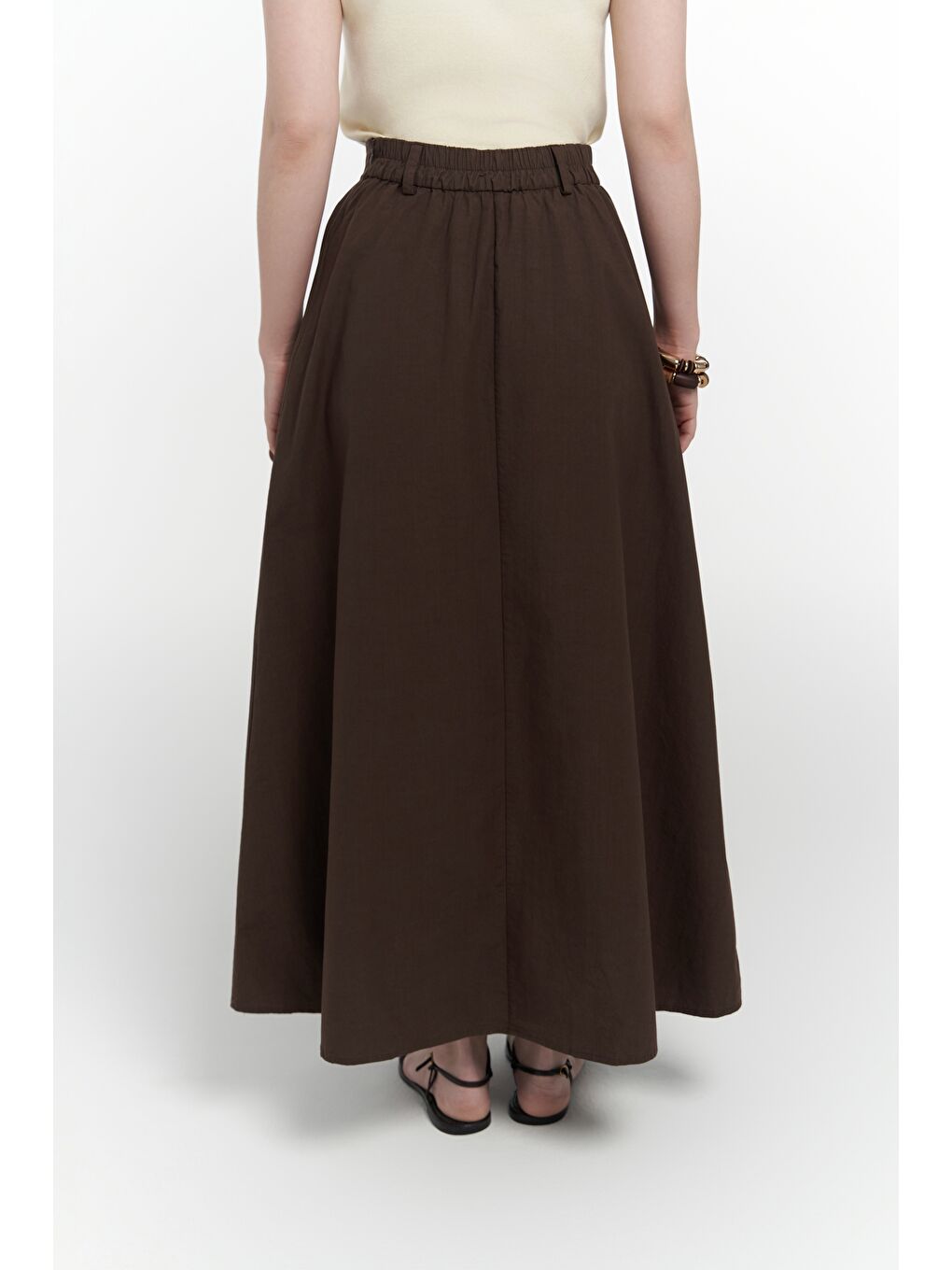 Kahverengi Rhea Köprü Detay Uzun Kahve Etek-4