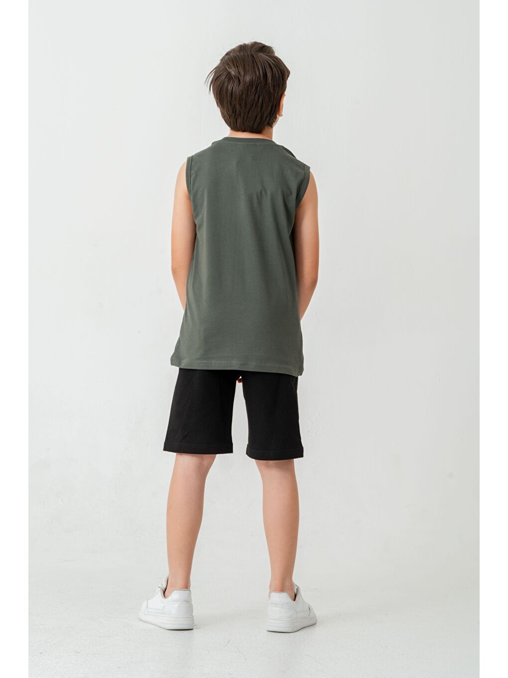 Haki London City Athletic Dept. Urban Style Erkek Çocuk Şort - Tişört Takımı-7