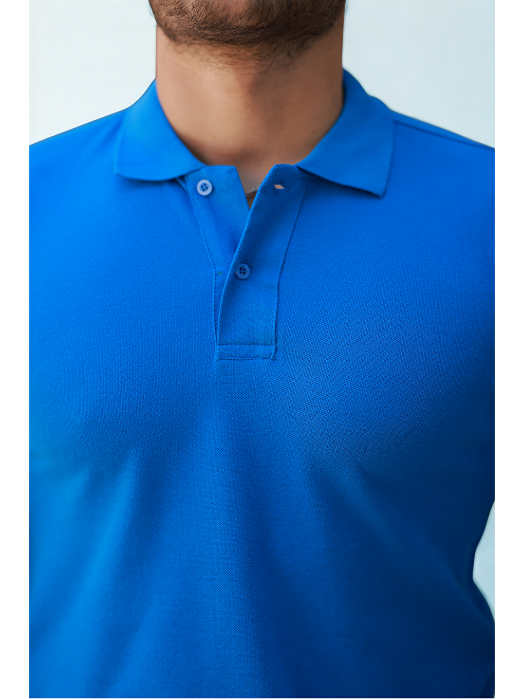 Erkek Basic Kısa Kol A.Mavi Polo Yaka Tişört-5
