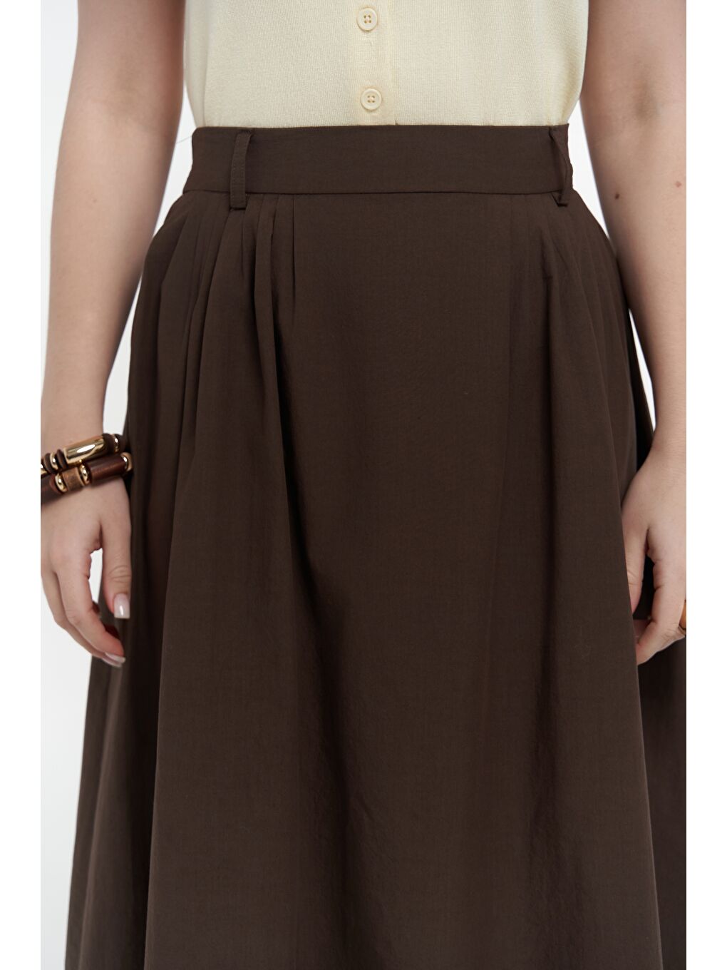 Kahverengi Rhea Köprü Detay Uzun Kahve Etek-7