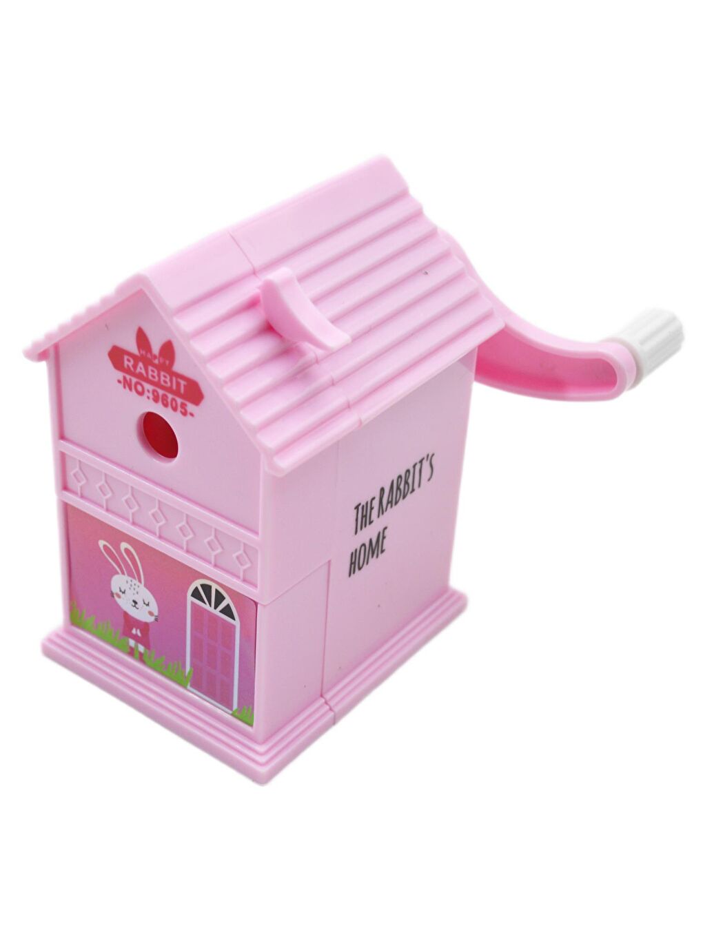 Dream Cabin Ev Şekilli Masaüstü Kollu Kalemtıraş Pembe Tavşan 9605