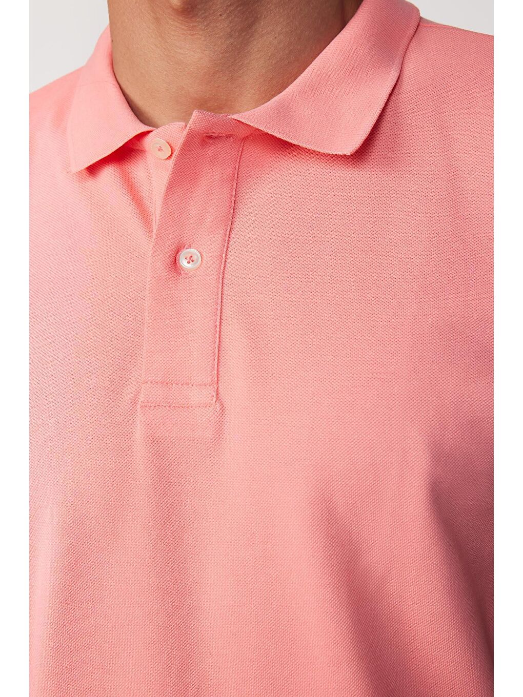 TUDORS Pembe Erkek Slim Fit Dar Kesim %100 Pamuk Düz Pike Pembe Polo Yaka Tişört - 3