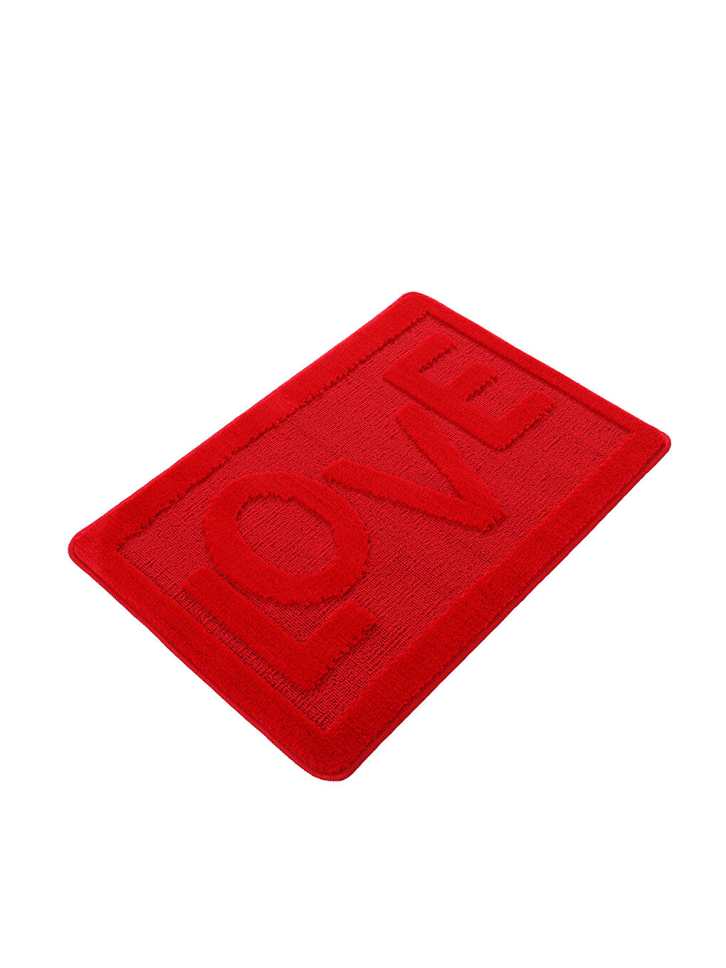 Doğal Kaymaz Taban Banyo Paspas Uzun Ömürlü Yumuşak Su Emici Yazılı Paspas Love-Kırmızı-5