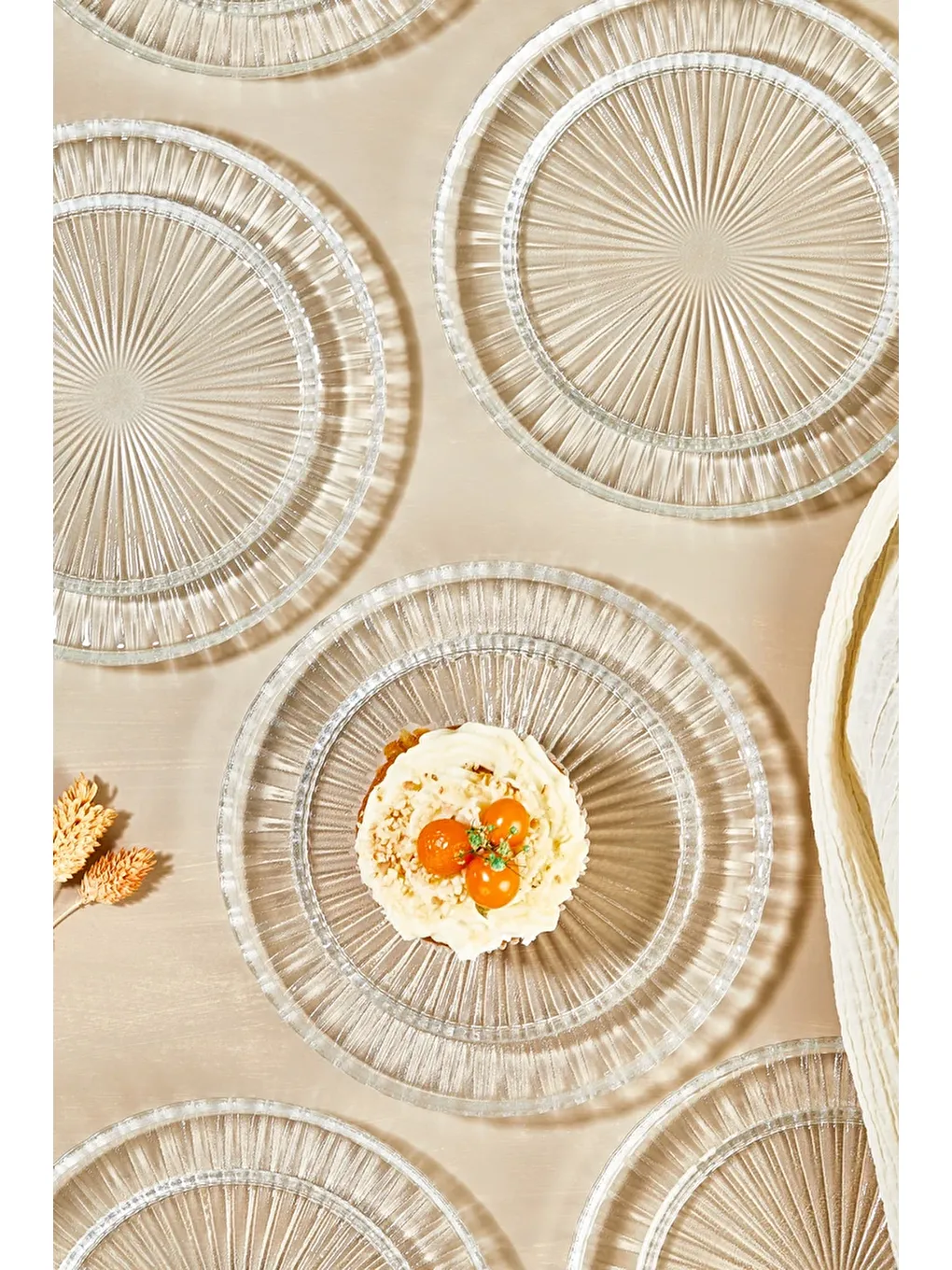 Renksiz Riva 6 Parça Pasta/Kek/Tatlı Tabağı Seti-1