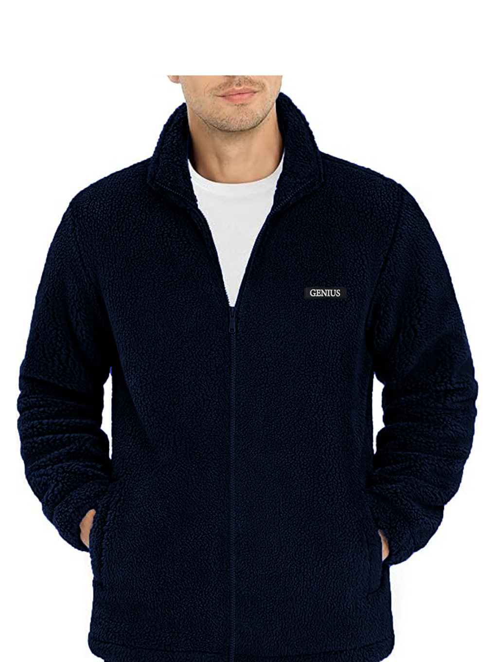 Lacivert Oversize Pelüş Sweatshirt Erkek Polar Sweatshirt Erkek Sweatshirt OVERSIZE-PELUSS-2