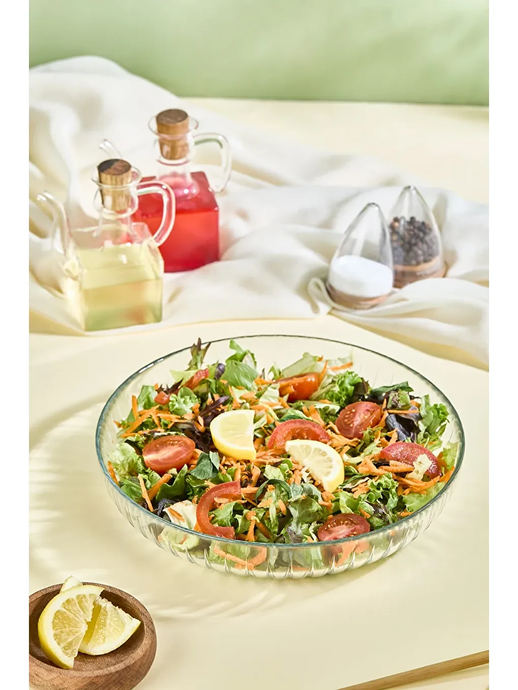 Karışık Icon Cam Salata Kasesi 24 CM-1