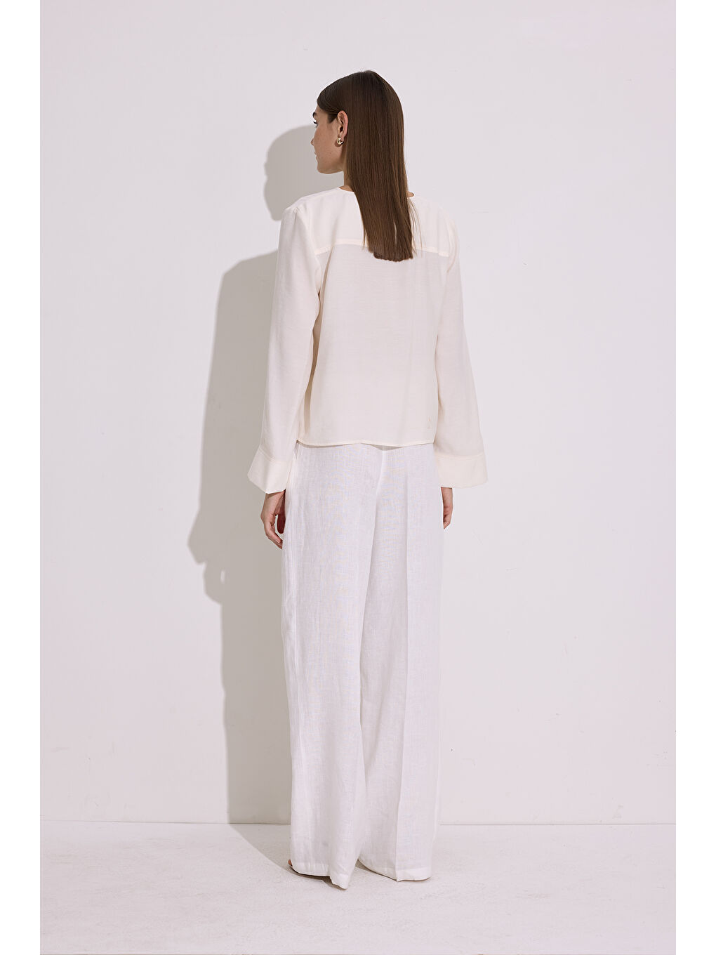 Modal Geniş Kollu Bluz Ekru-4