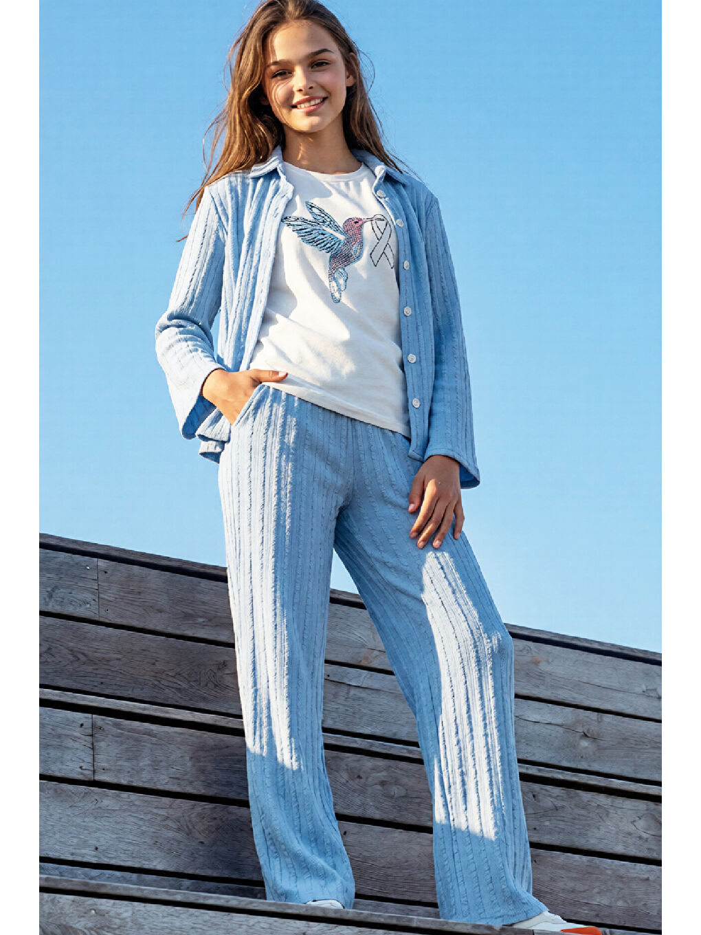 Mavi Kız Çocuk 3'lü Takım 10-17 Yaş 12543-1
