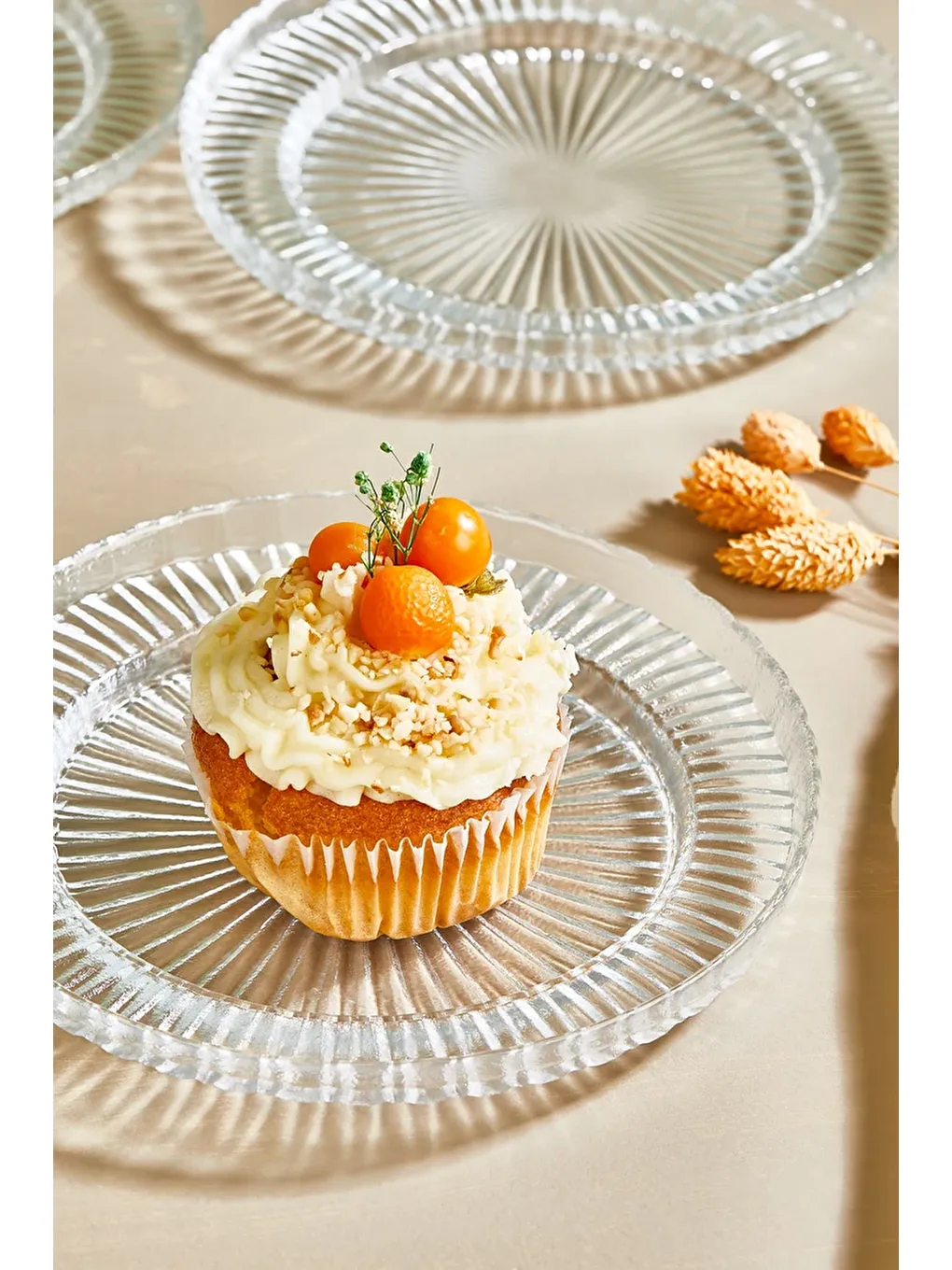 Renksiz Riva 6 Parça Pasta/Kek/Tatlı Tabağı Seti-2