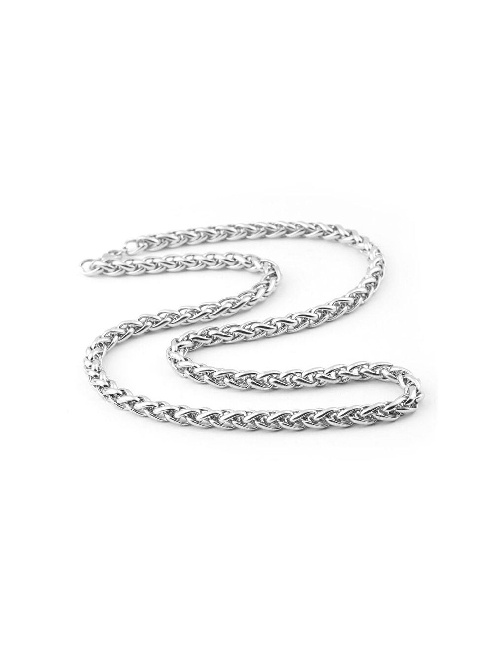 Gri Erkek kalın Burgu Çelik Kolye 60 cm-2