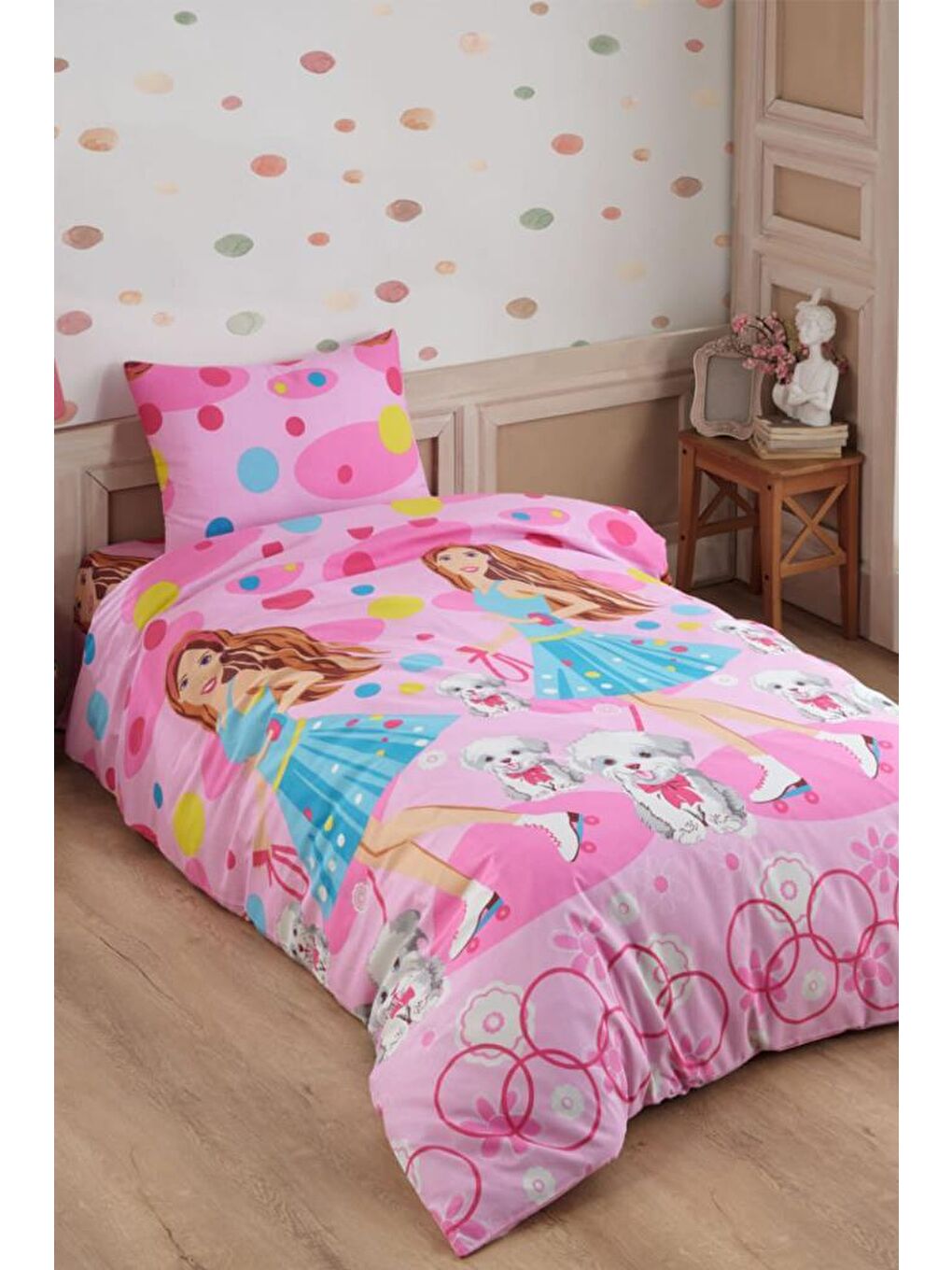 Karışık Prenses Baskılı Tek Kişilik Nevresim Takımı