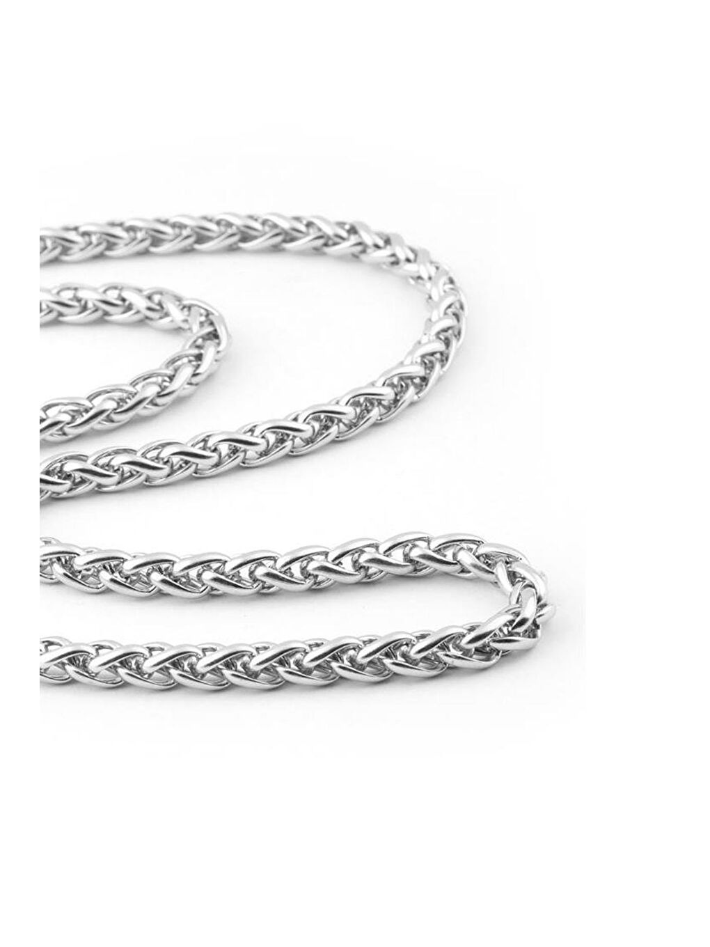 Gri Erkek kalın Burgu Çelik Kolye 60 cm-6