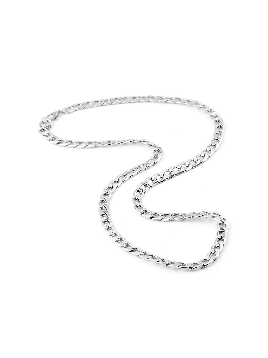 Gri Erkek Çelik Kolye 60 cm-1