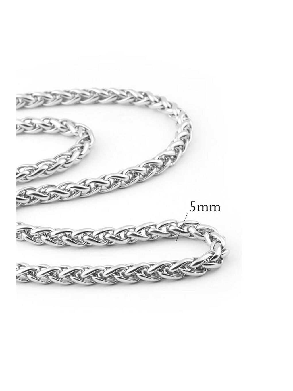 Gri Erkek kalın Burgu Çelik Kolye 60 cm-7