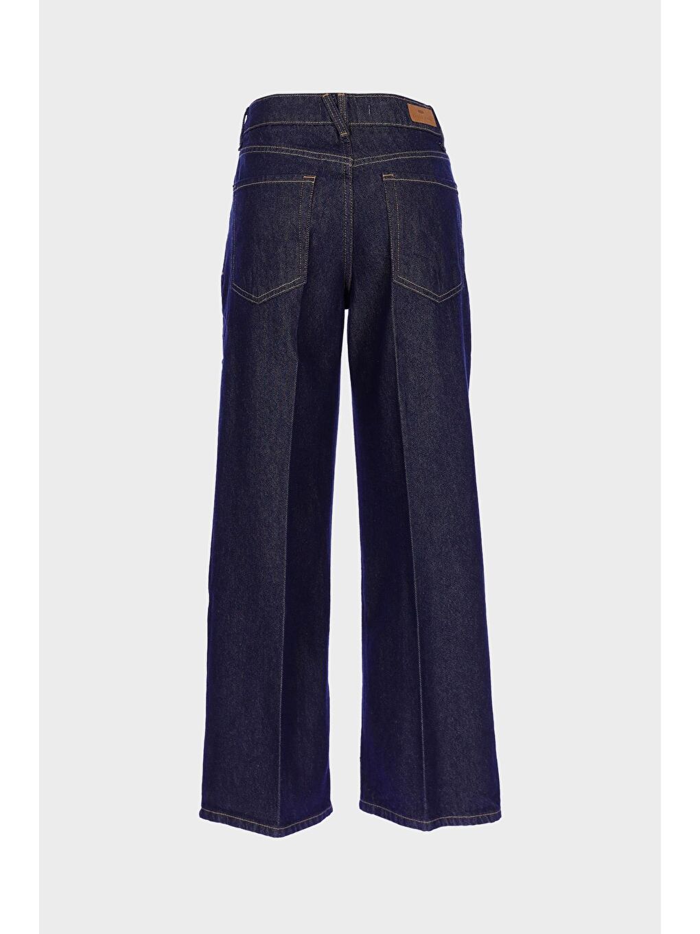 Koyu Mavi Yüksek Bel Patı Fermuarlı Straight Fit Jean Pantolon C 4889-005-1