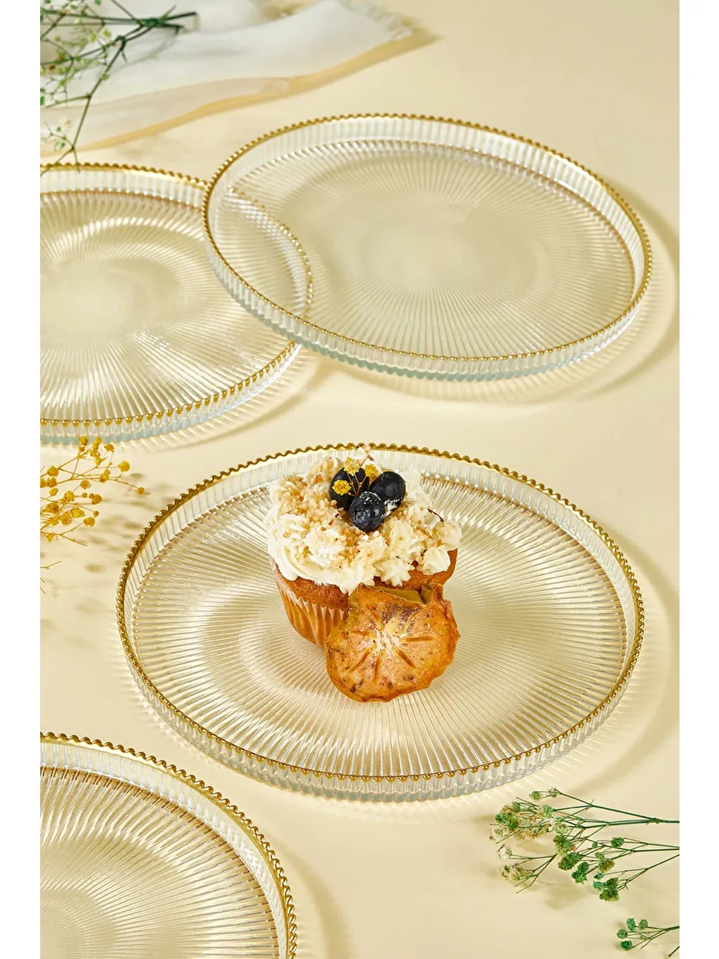 Renksiz Paris 6 Parça Pasta/Kek/Tatlı Tabağı Seti-1