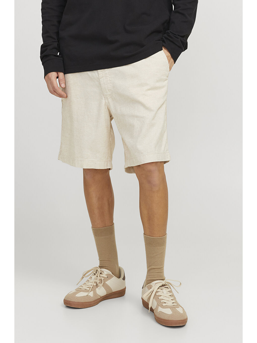 Bej Pants Studio Jpstjaıden Keten Karışımlı Relaxed Fit Normal Bel Short 12274968