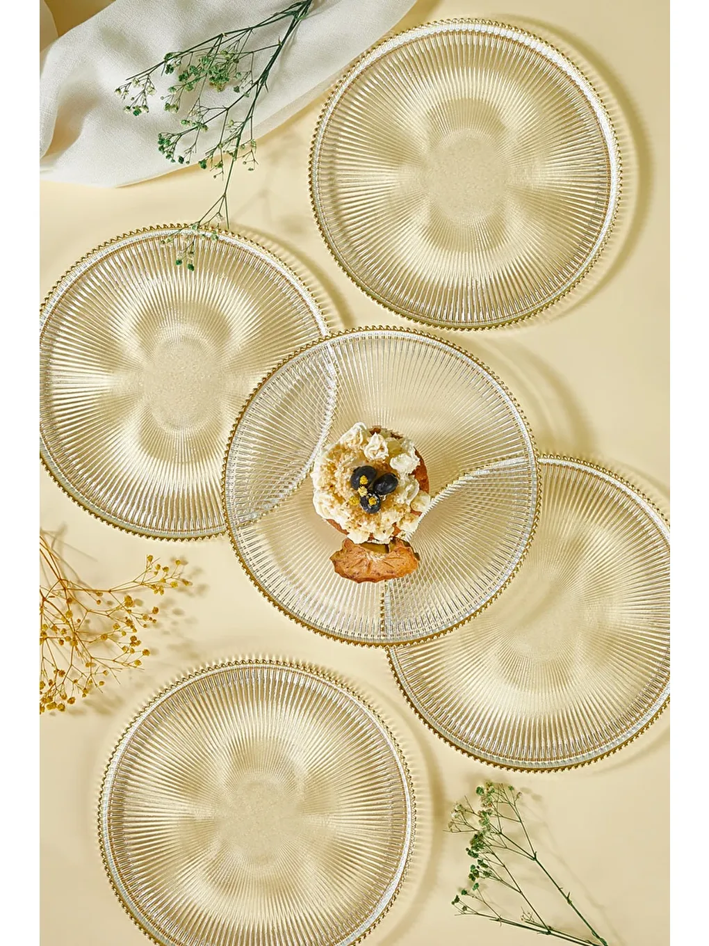 Renksiz Paris 6 Parça Pasta/Kek/Tatlı Tabağı Seti-2