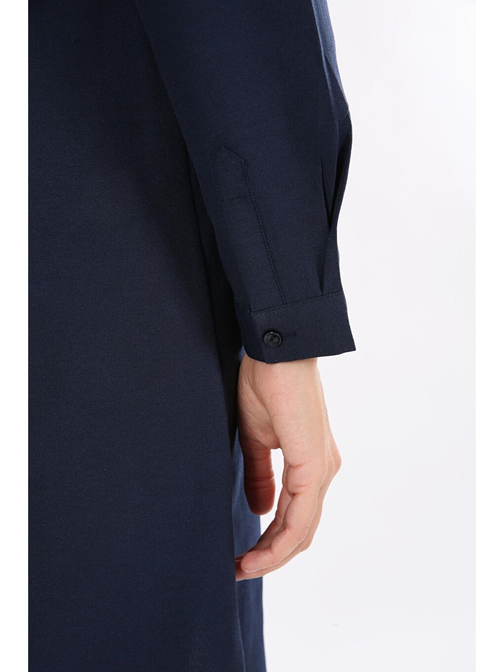 Lacivert Gizli Patlı Basic Gömlek Tunik-3