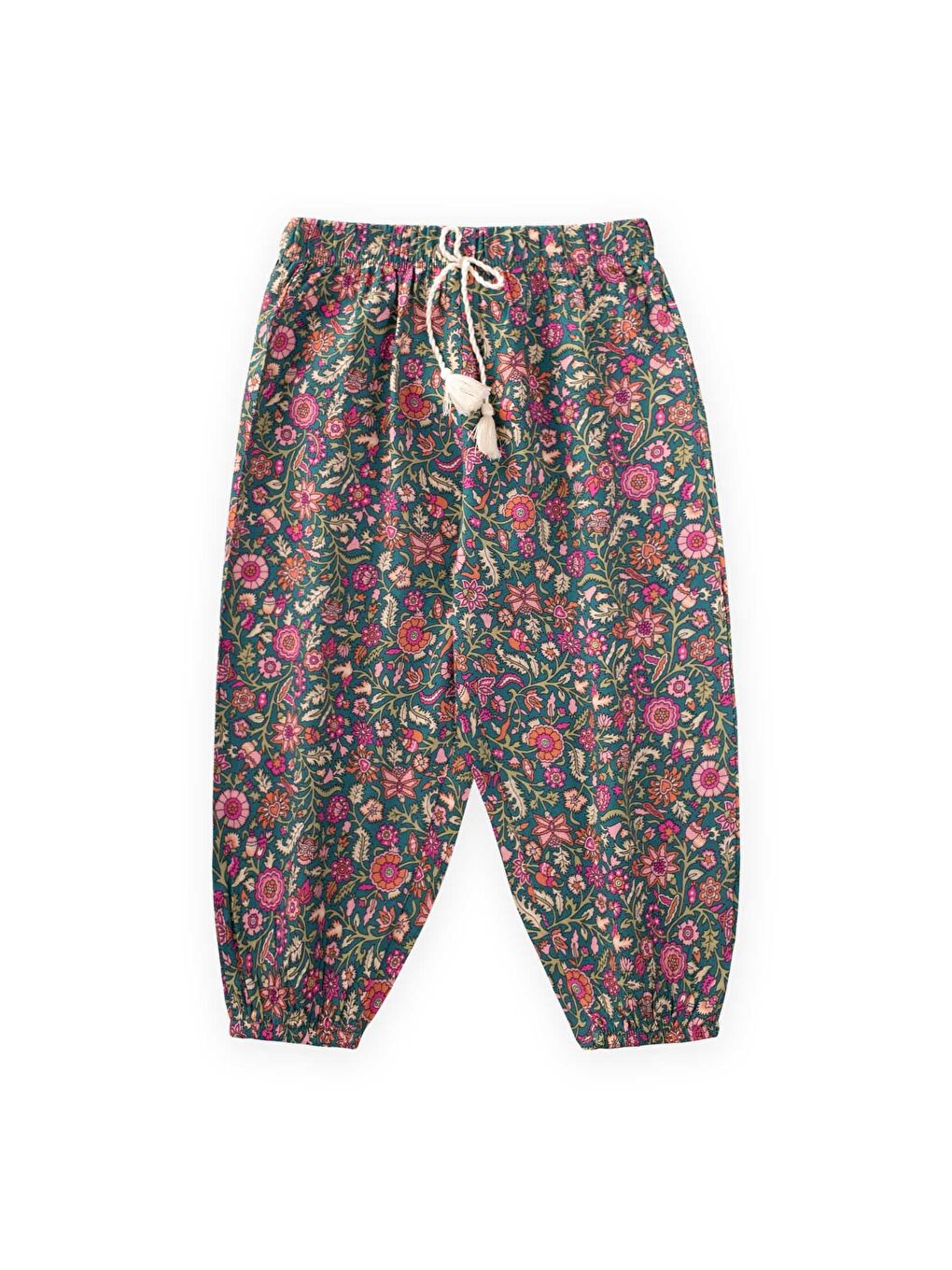 Yeşil Kız Çocuk Desenli Pantolon