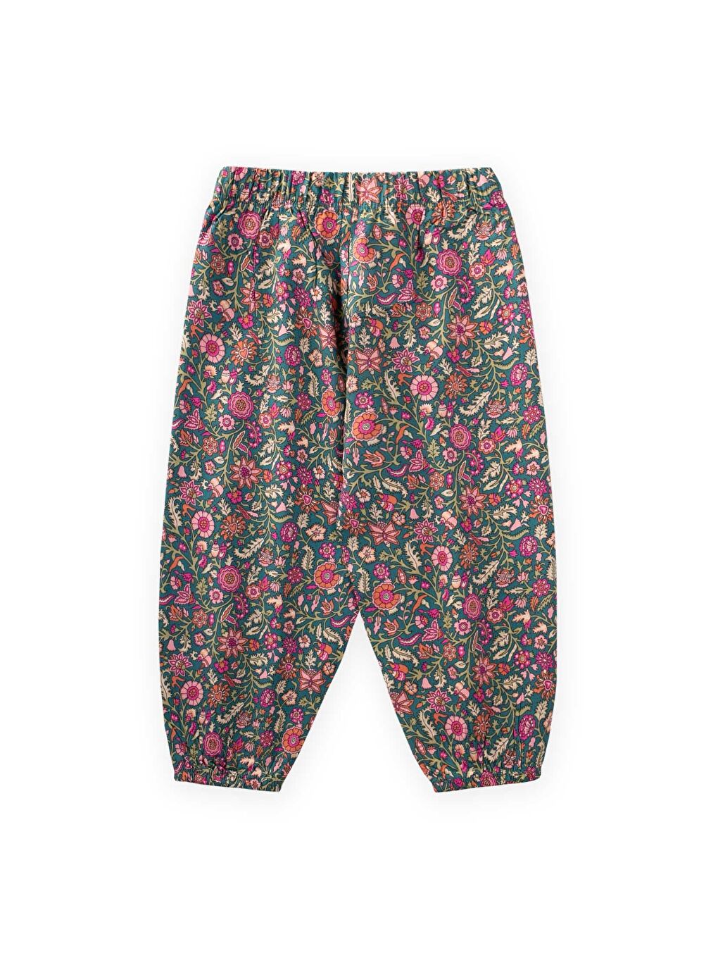 Yeşil Kız Çocuk Desenli Pantolon-1