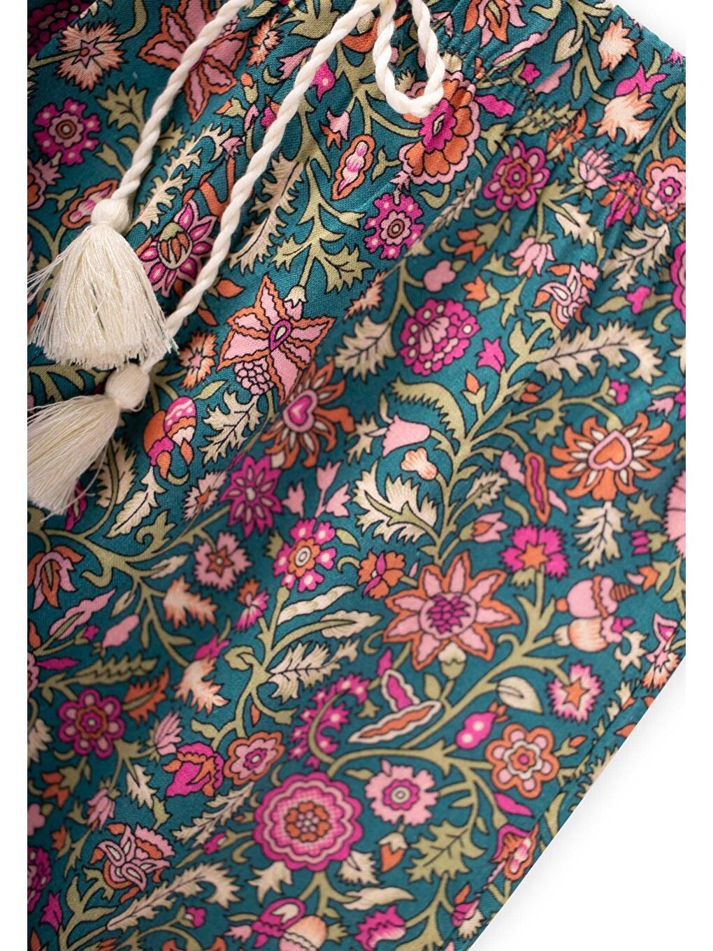 Yeşil Kız Çocuk Desenli Pantolon-2