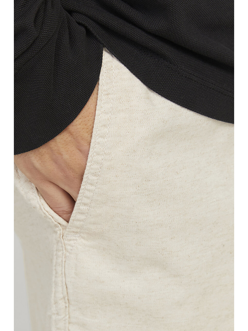 Bej Pants Studio Jpstjaıden Keten Karışımlı Relaxed Fit Normal Bel Short 12274968-4