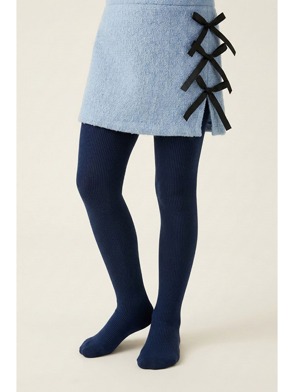 Lacivert Kız Çocuk Pamuk Külotlu Çorap-1
