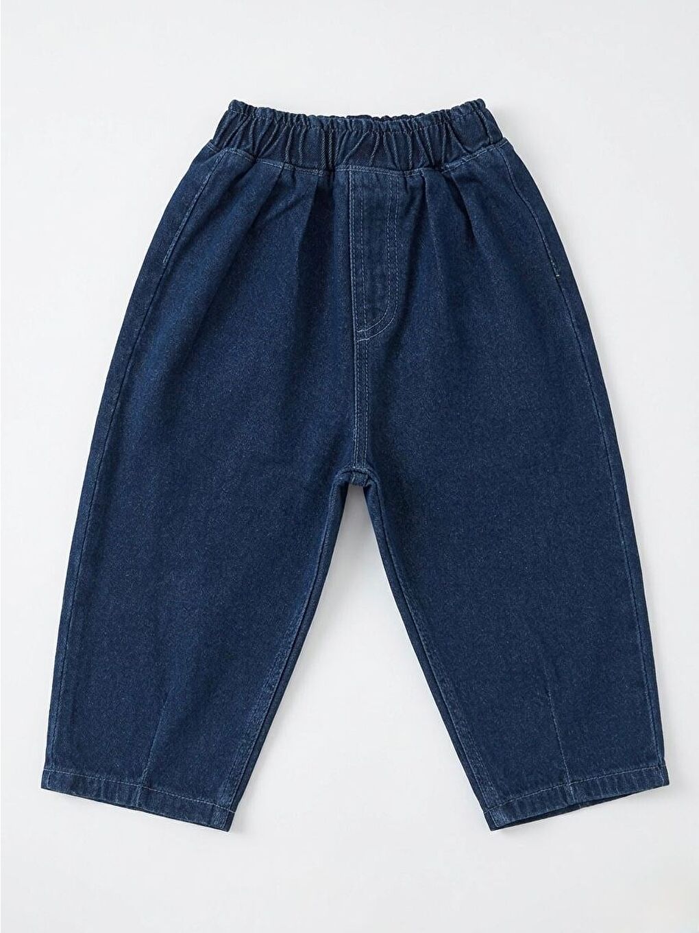 Unisex Çocuk Pamuklu Koyu Lacivert Denim Pantolon-1