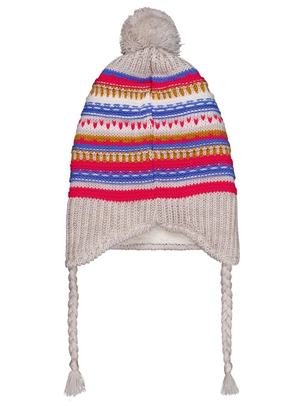 Girls 2-5 Yaş Atkı Bere Eldiven Set - Bej Standart-2